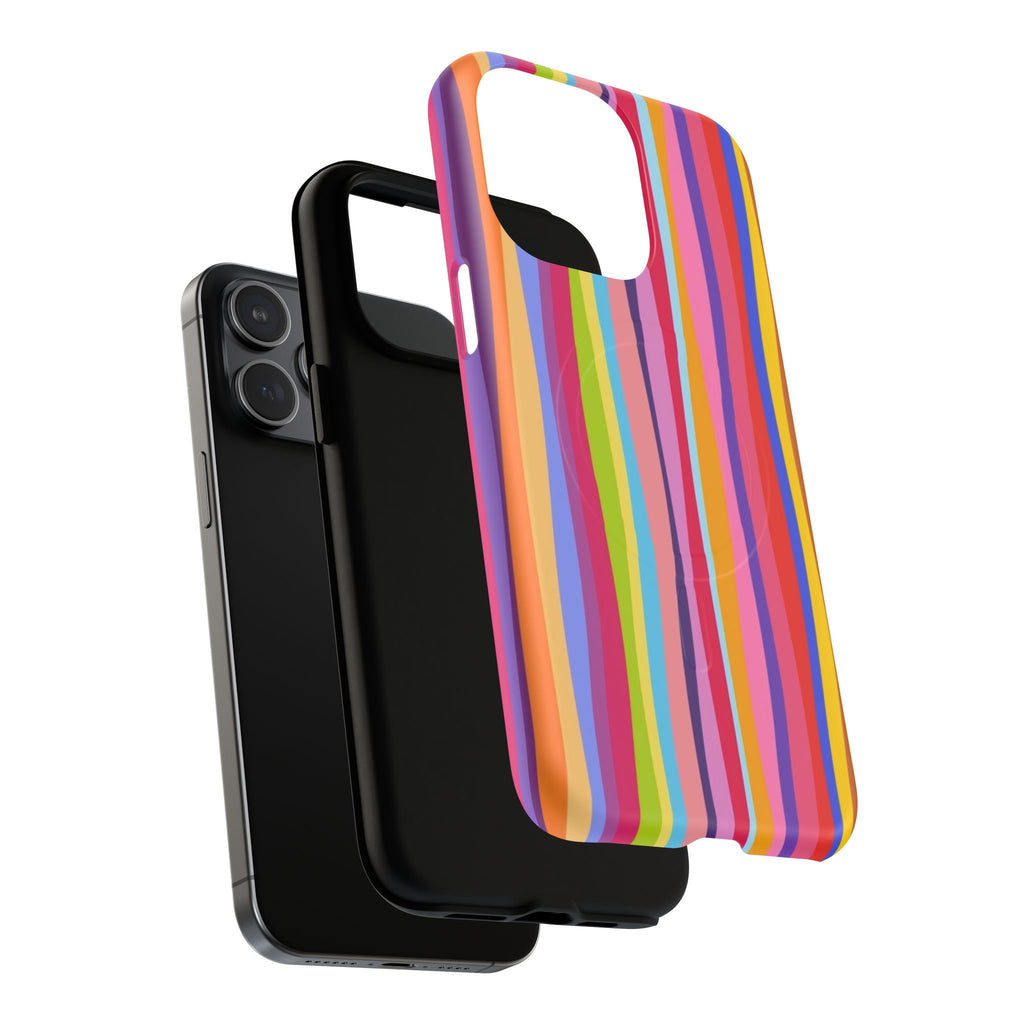 Colorful Stripes Tough Magnetic Case Protective Phone Case with Custom Stripe Design