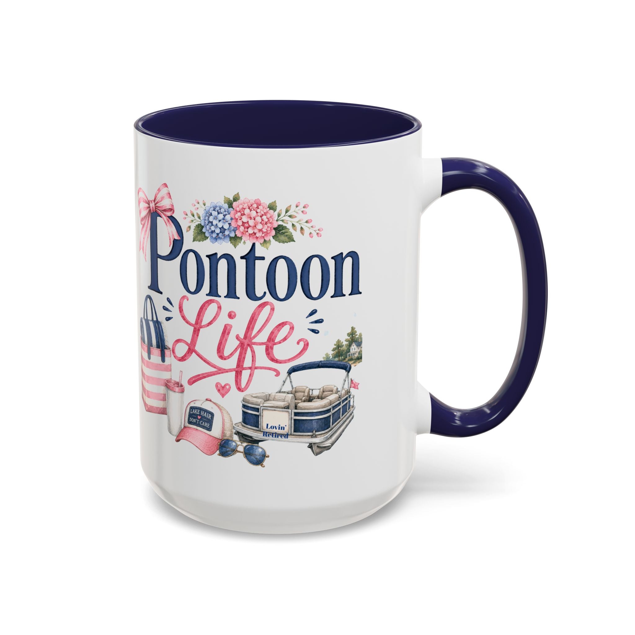 Pontoon Life Accent Coffee Mug Personalized 11oz & 15oz Coffee Cup