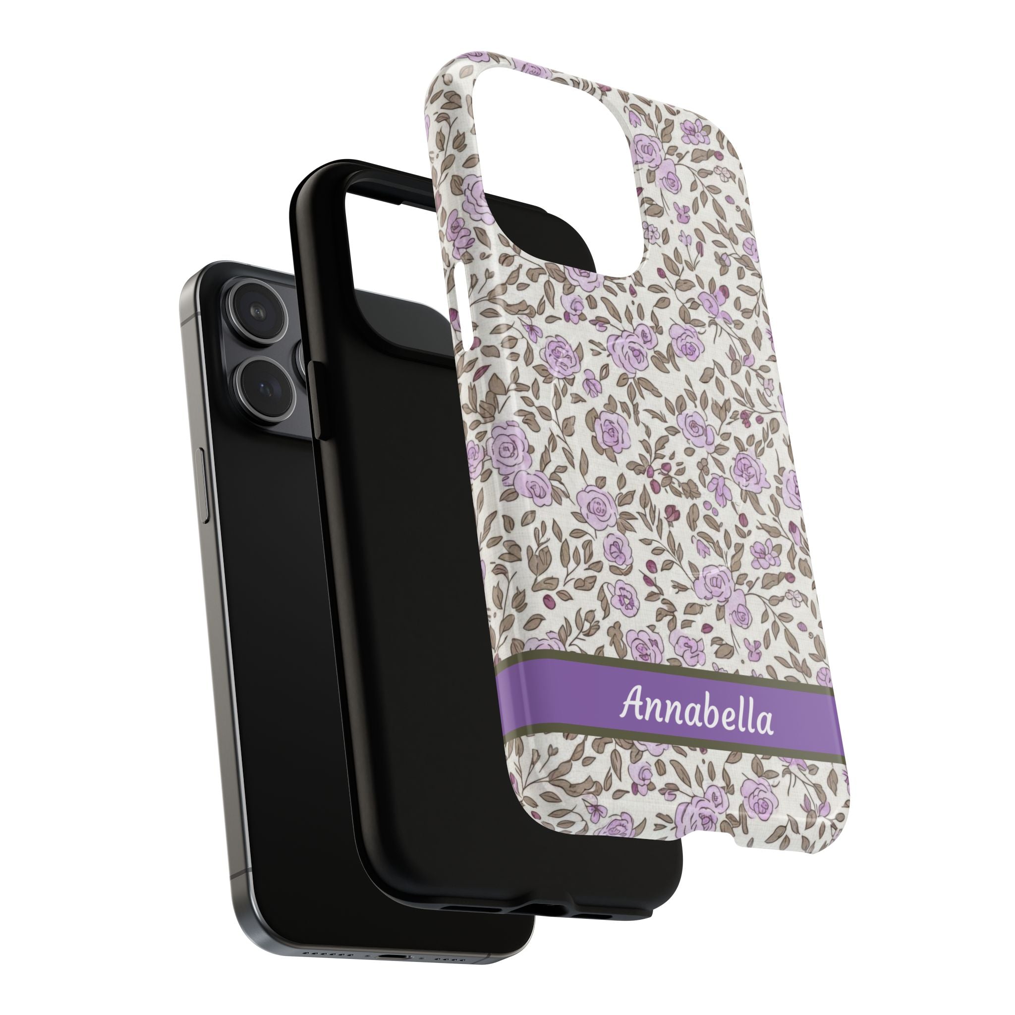 Personalized Lavender Floral Tough Magnetic Case