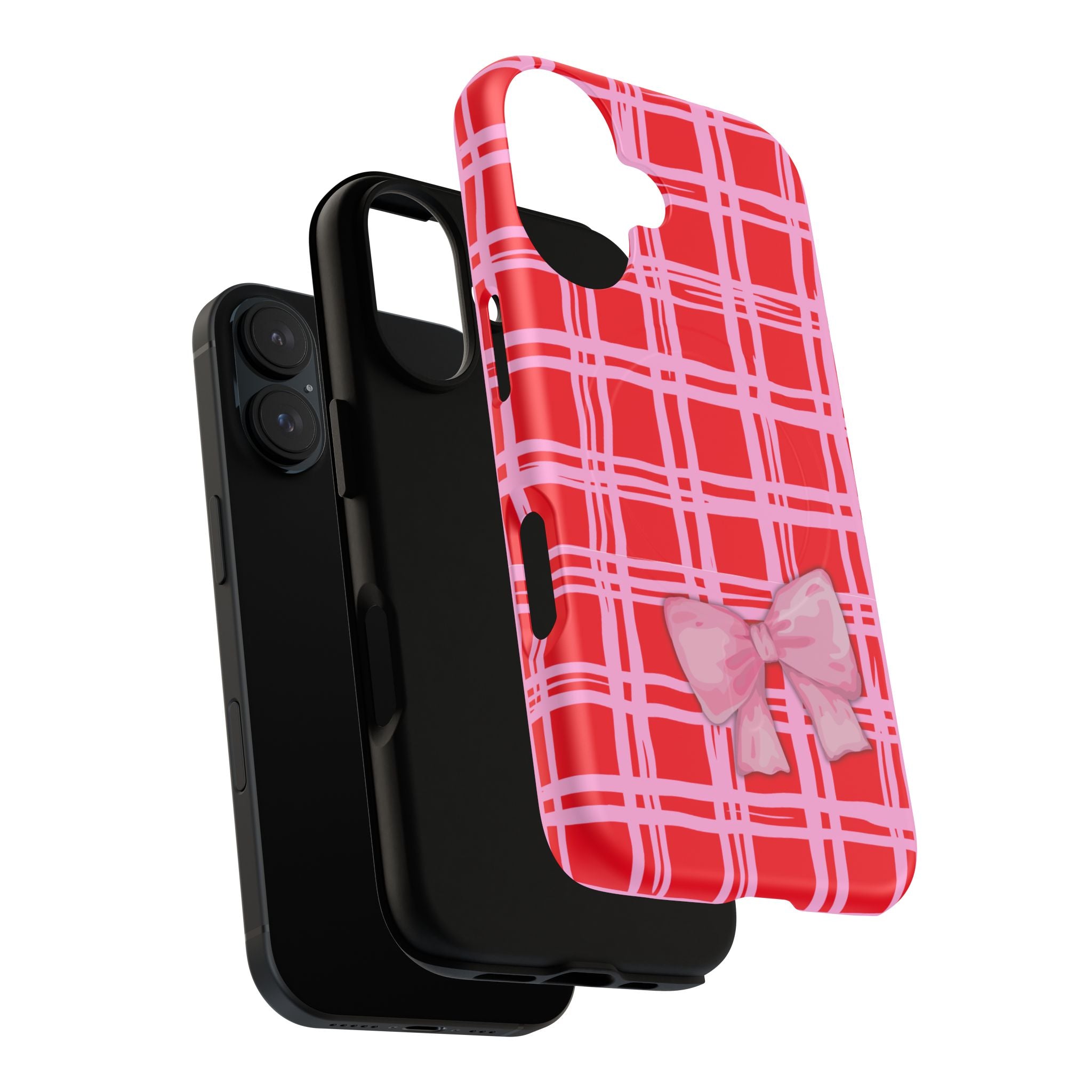 Pink Bow Red & Pink Pattern Tough Magnetic Case