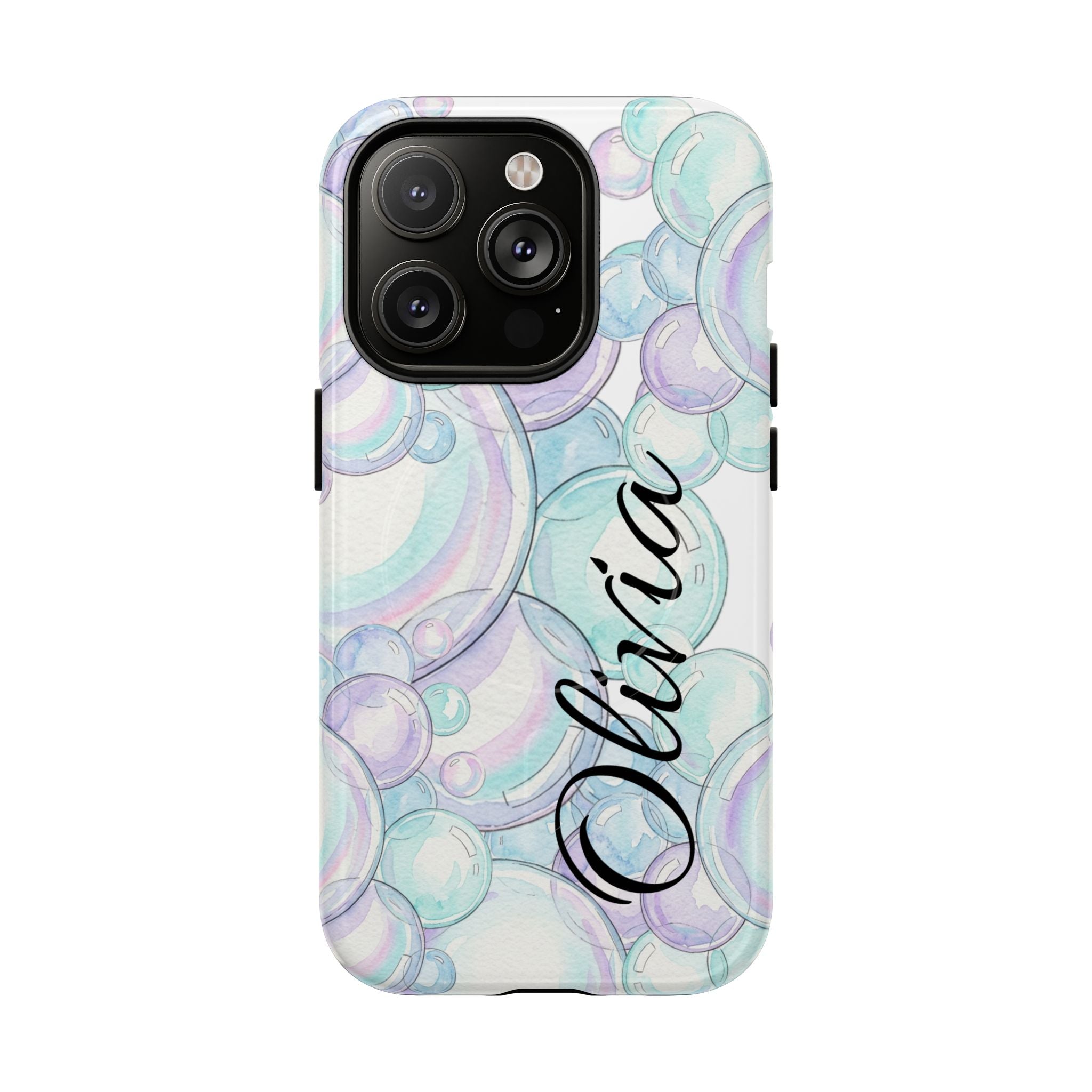 Watercolor Bubbles Magnetic Phone Case - Personalizable