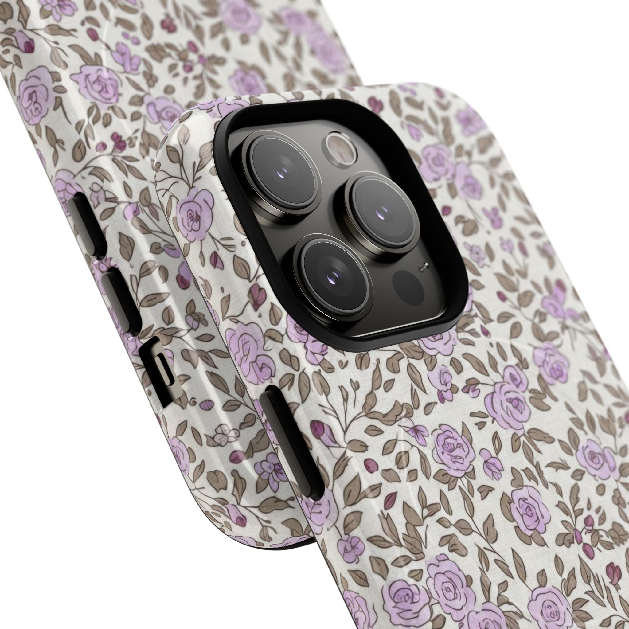 Personalized Lavender Floral iPhone Case — Tough Magnetic Protective Case