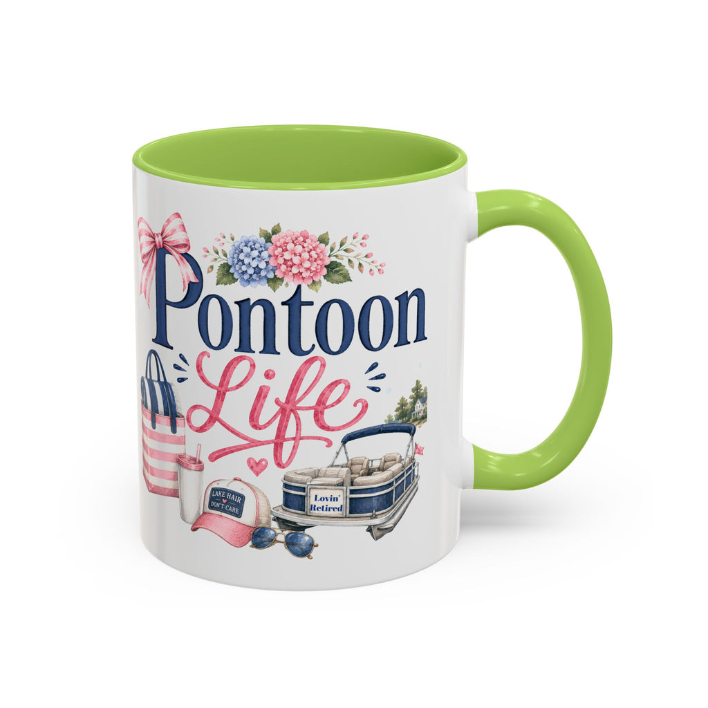 Pontoon Life Accent Coffee Mug Personalized 11oz & 15oz Coffee Cup