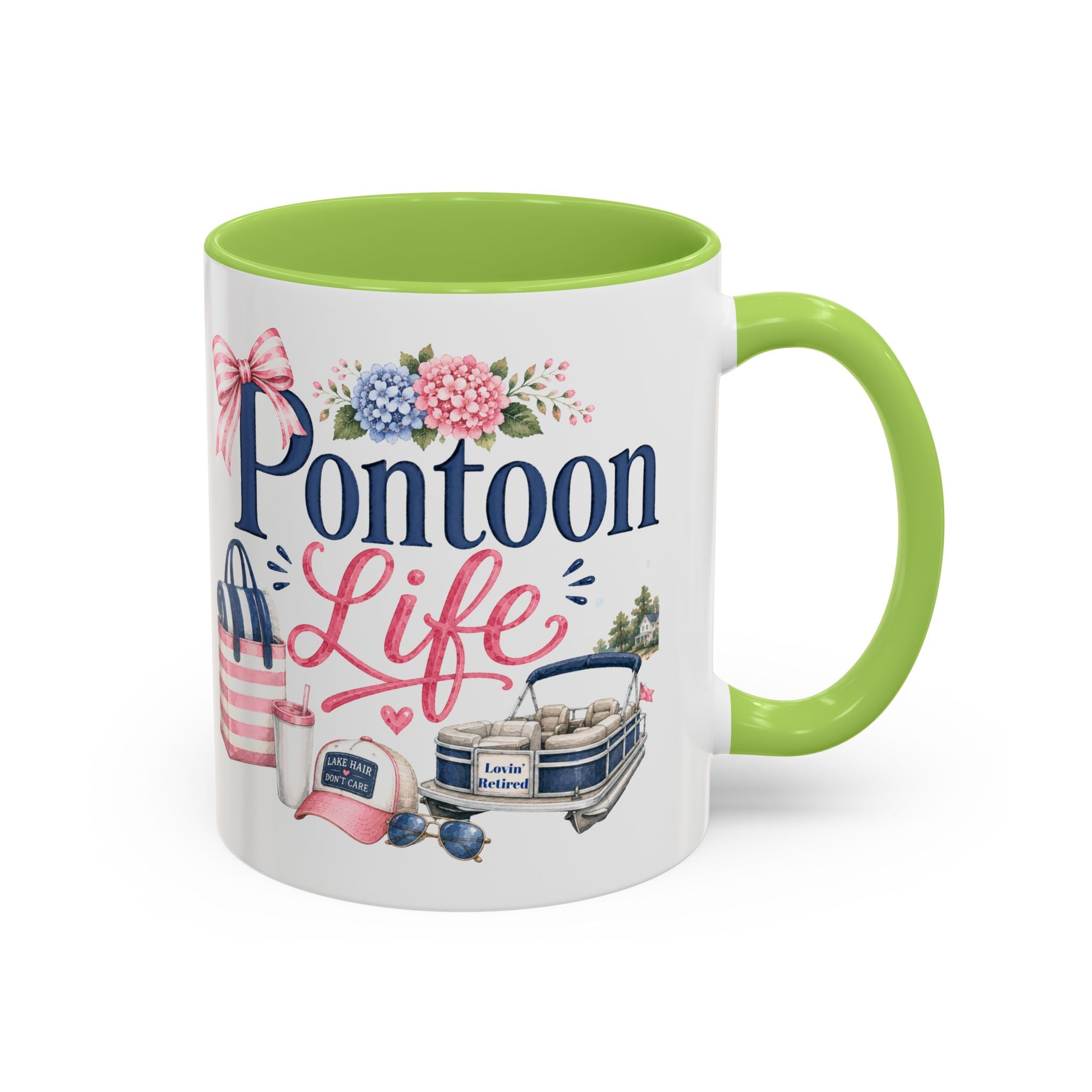 Pontoon Life Accent Coffee Mug Personalized 11oz & 15oz Coffee Cup