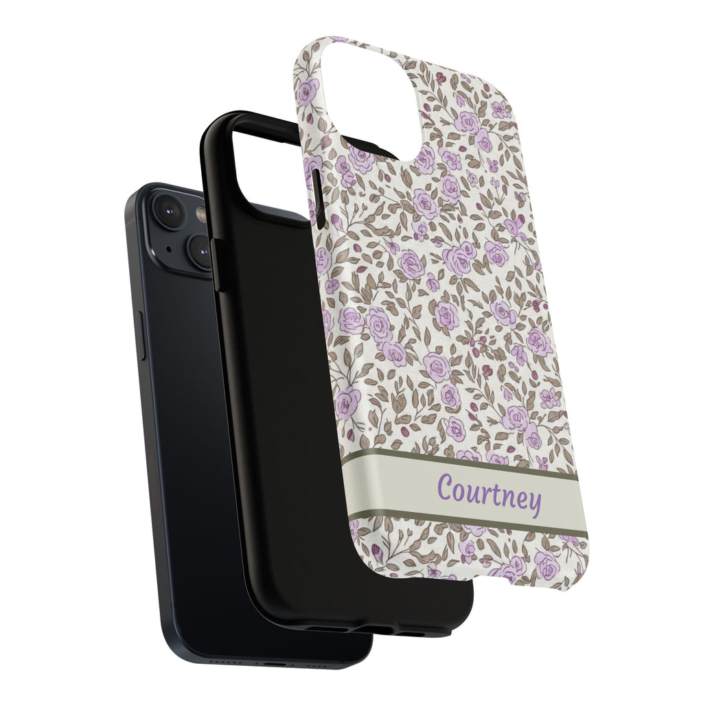 Personalized Lavender Floral iPhone Case — Tough Magnetic Protective Case