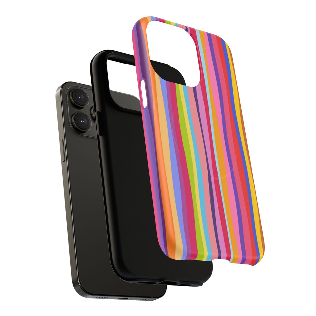 Colorful Stripes Tough Magnetic Case Protective Phone Case with Custom Stripe Design