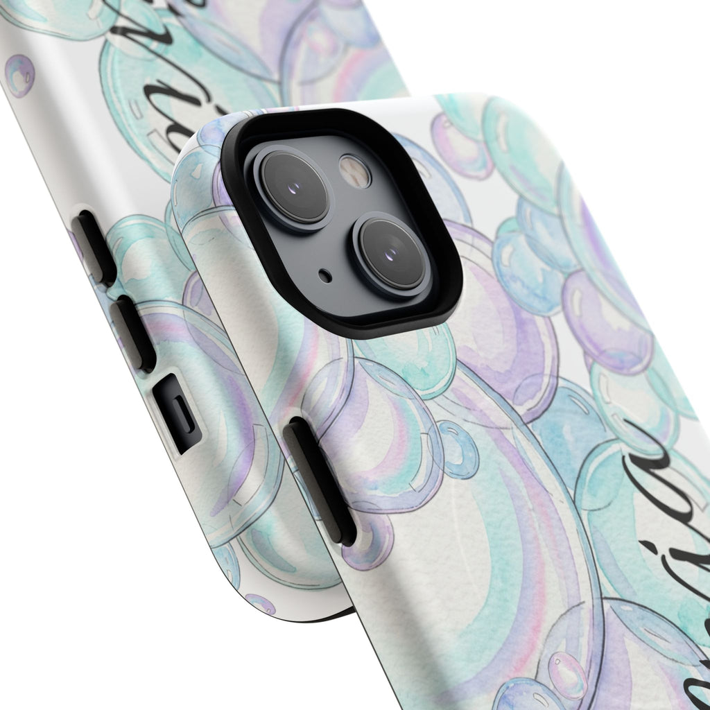 Watercolor Bubbles Magnetic Phone Case - Personalizable
