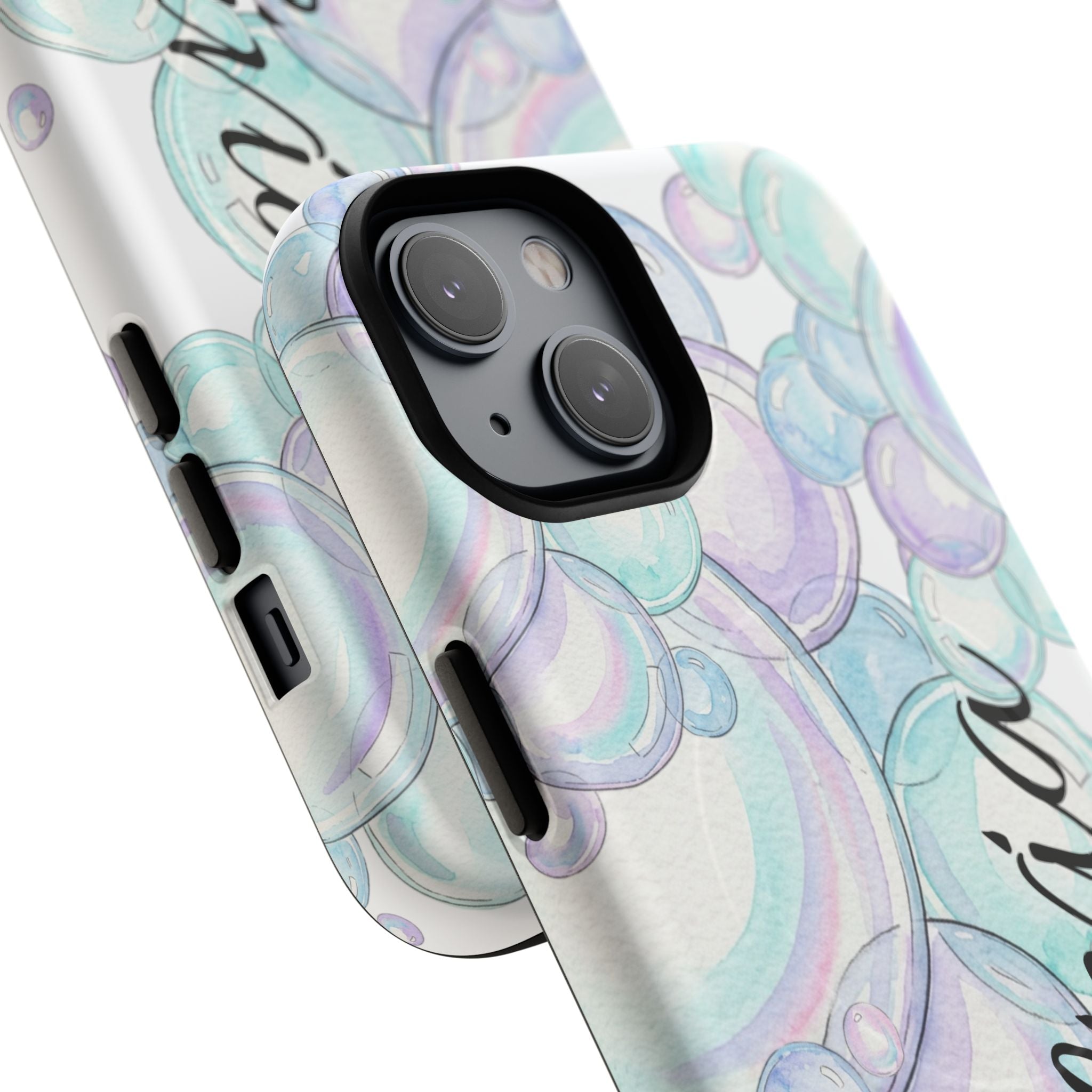 Watercolor Bubbles Magnetic Phone Case - Personalizable
