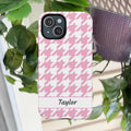 Pink Houndstooth Magnetic Phone Case | Tough Protective Magnetic Case