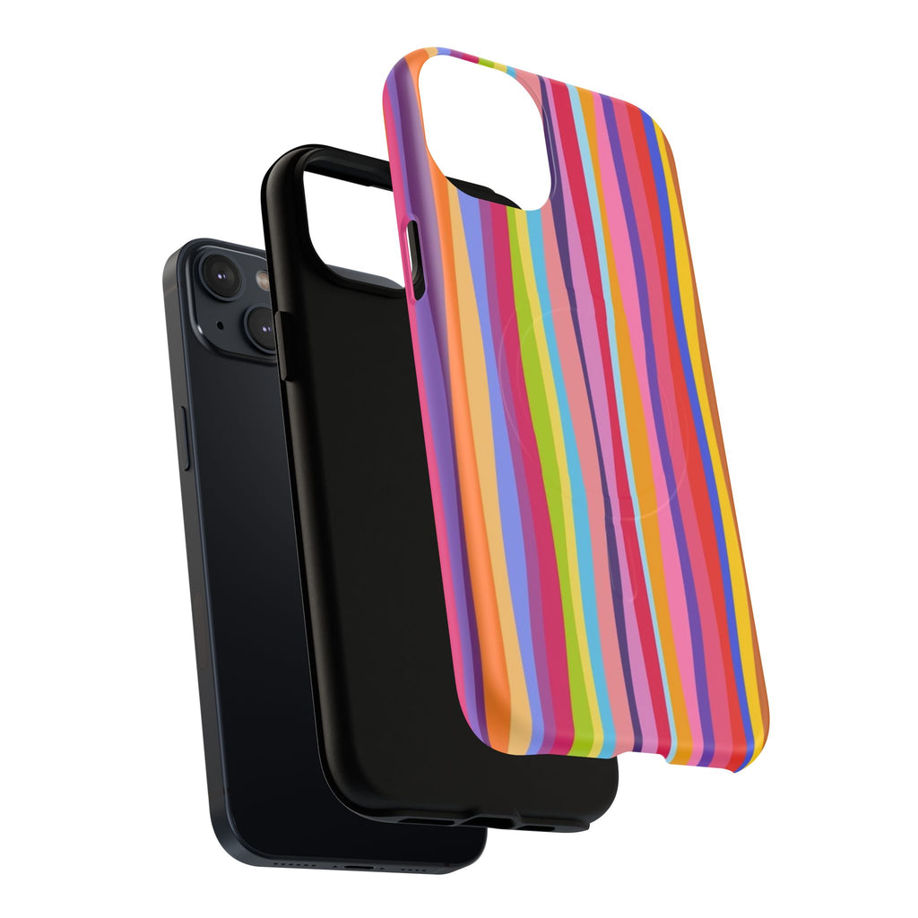 Colorful Stripes Tough Magnetic Case Protective Phone Case with Custom Stripe Design