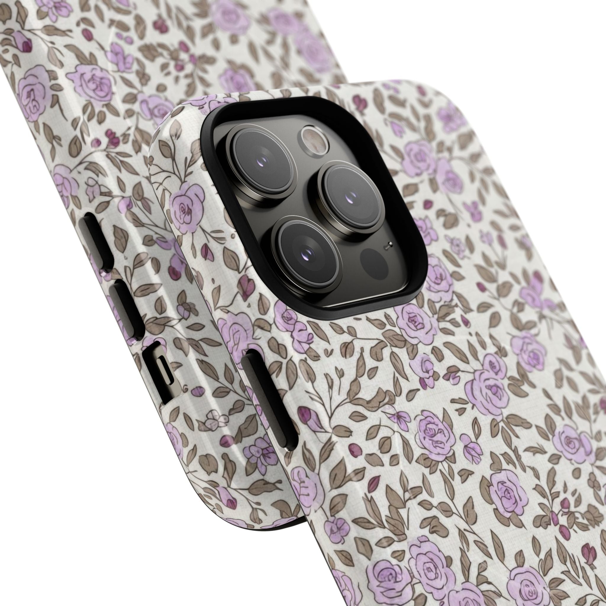 Personalized Lavender Floral iPhone Case — Tough Magnetic Protective Case