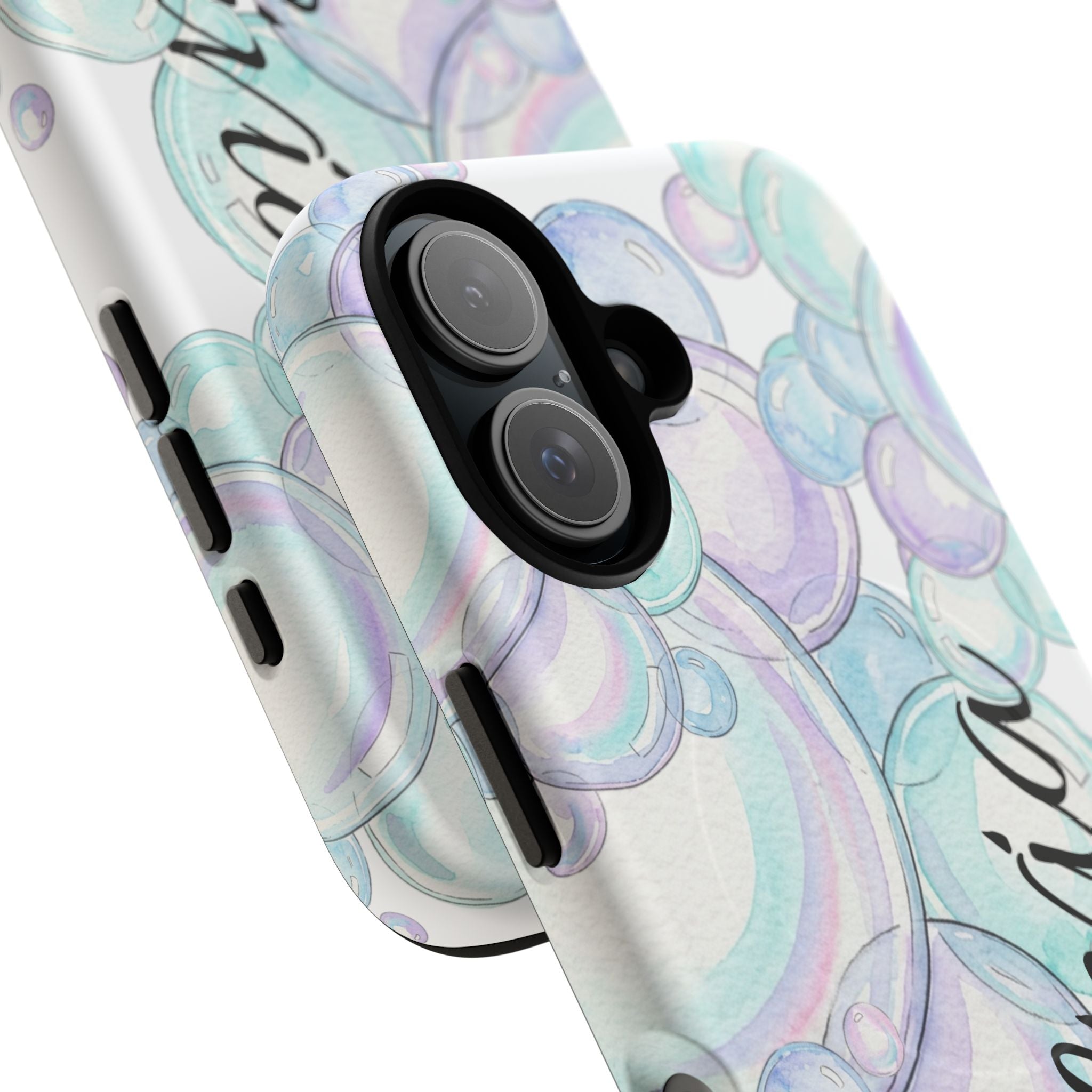 Watercolor Bubbles Magnetic Phone Case - Personalizable