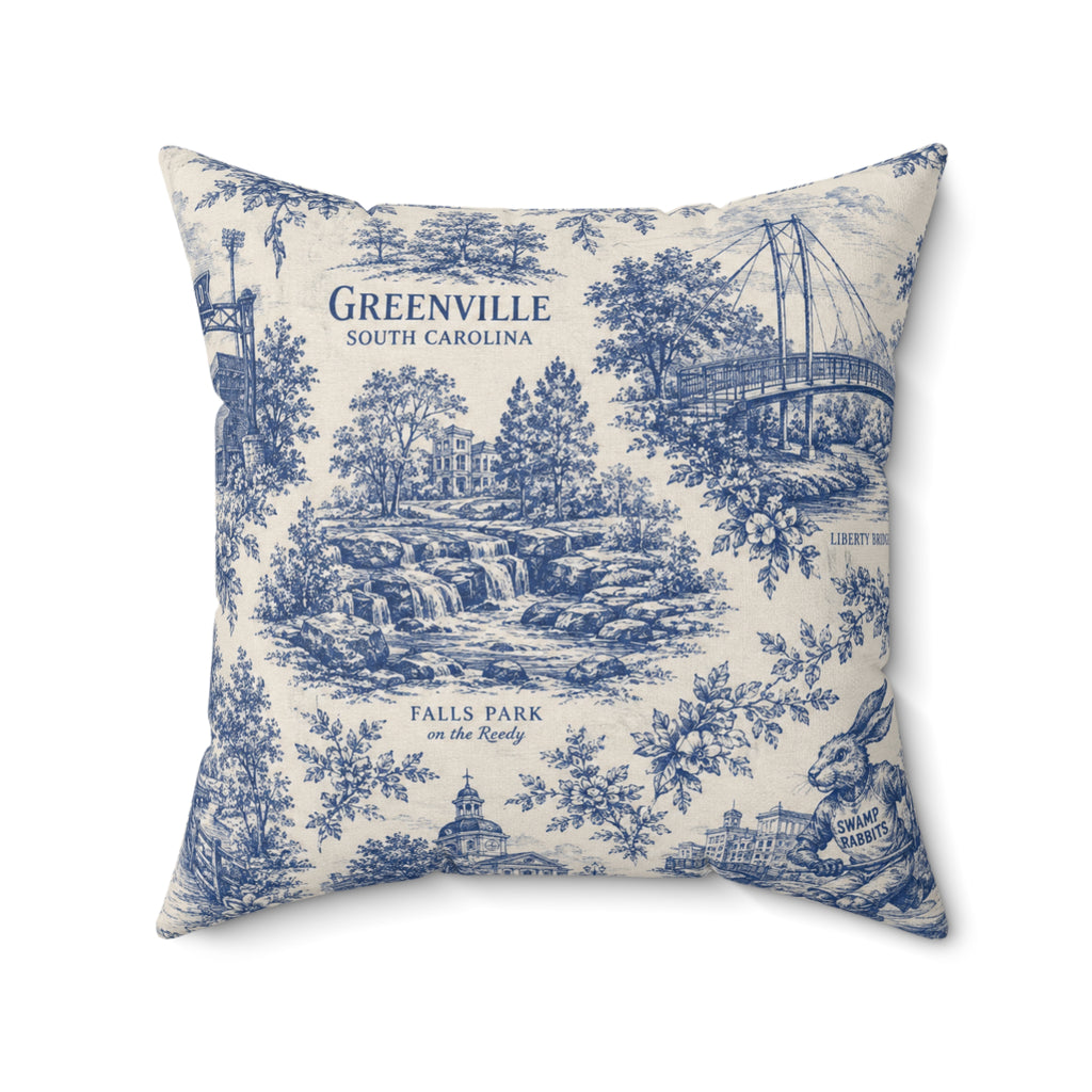 Greenville Toile Square Pillow  Classic Toile Pattern Decorative Pillow