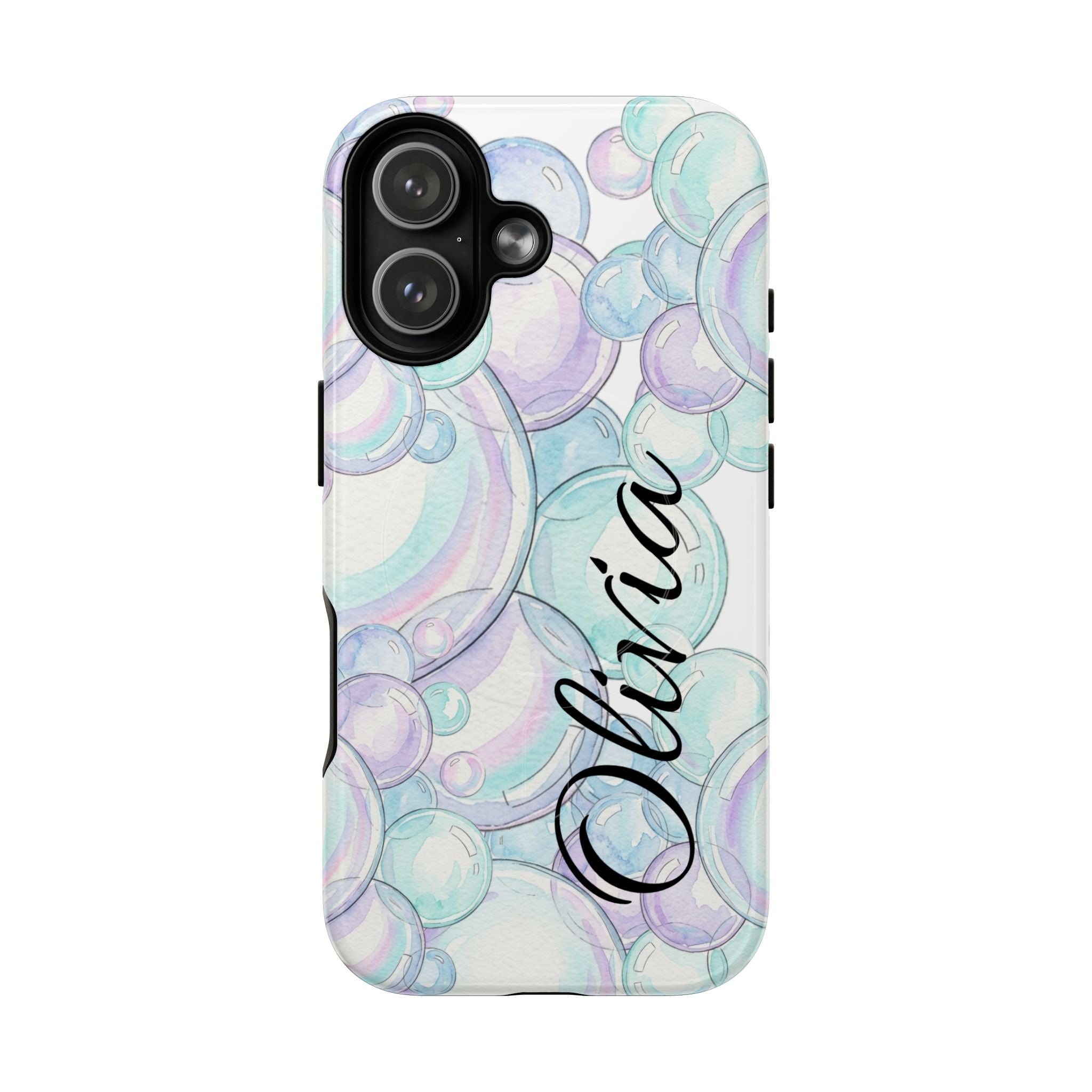 Watercolor Bubbles Magnetic Phone Case - Personalizable