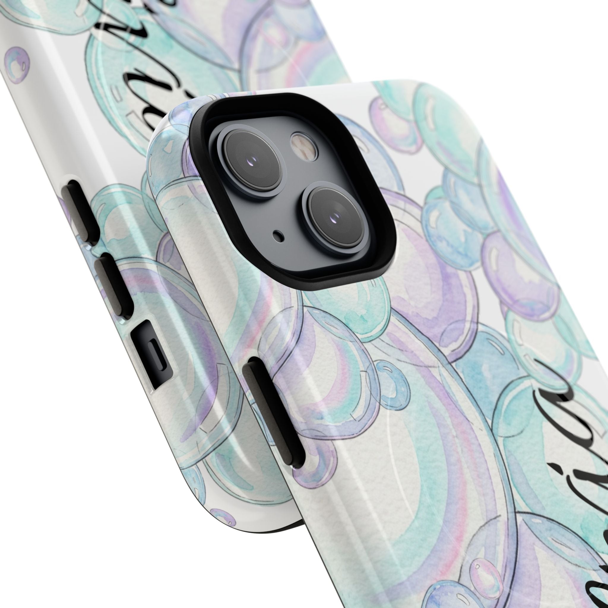 Watercolor Bubbles Magnetic Phone Case - Personalizable