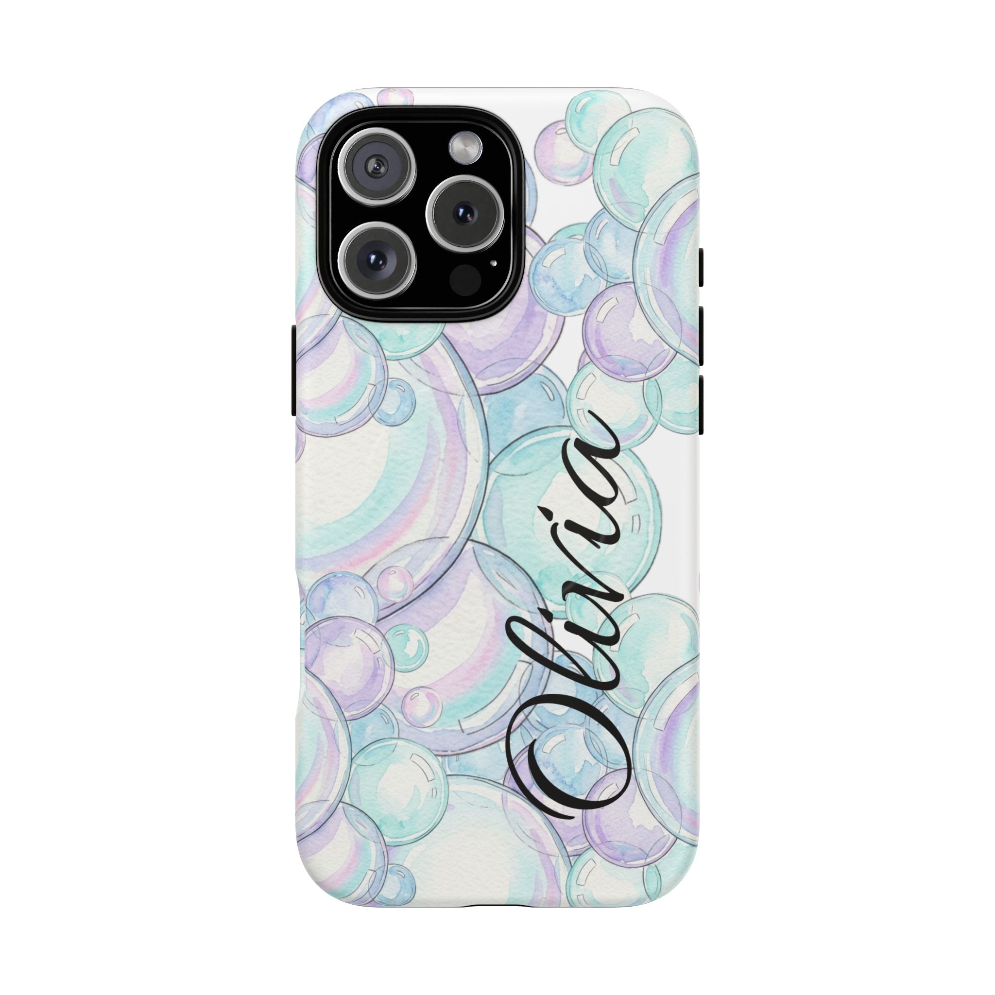 Watercolor Bubbles Magnetic Phone Case - Personalizable