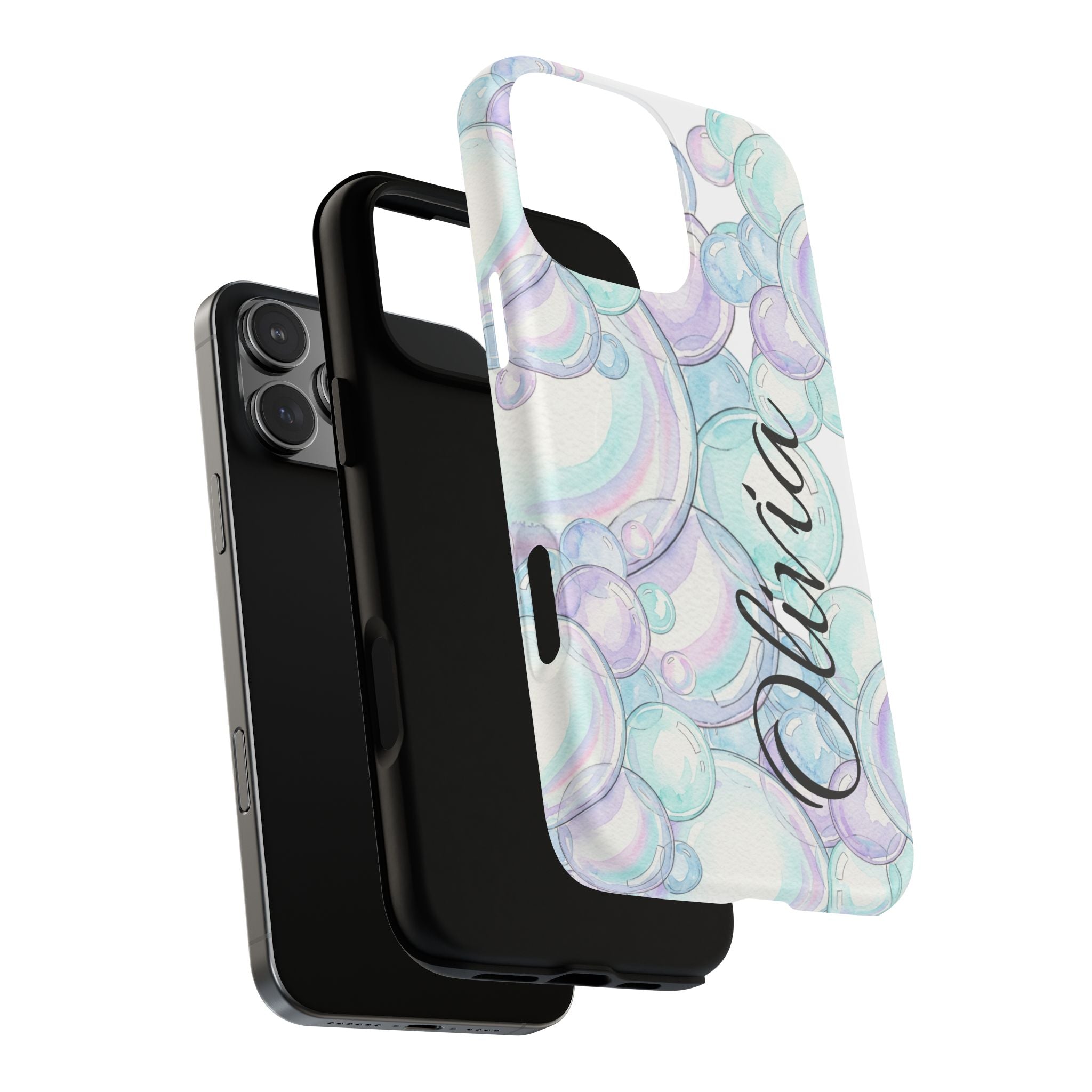 Watercolor Bubbles Magnetic Phone Case - Personalizable