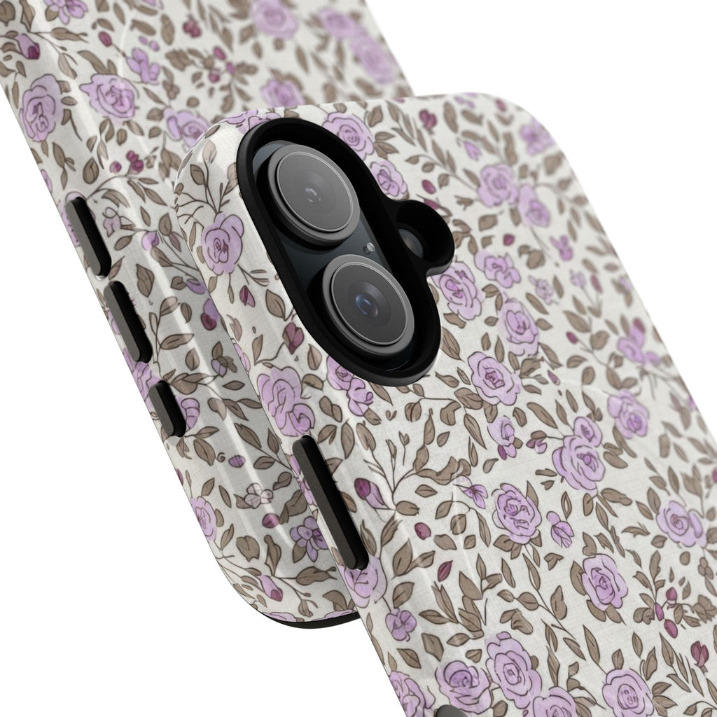 Personalized Lavender Floral iPhone Case — Tough Magnetic Protective Case