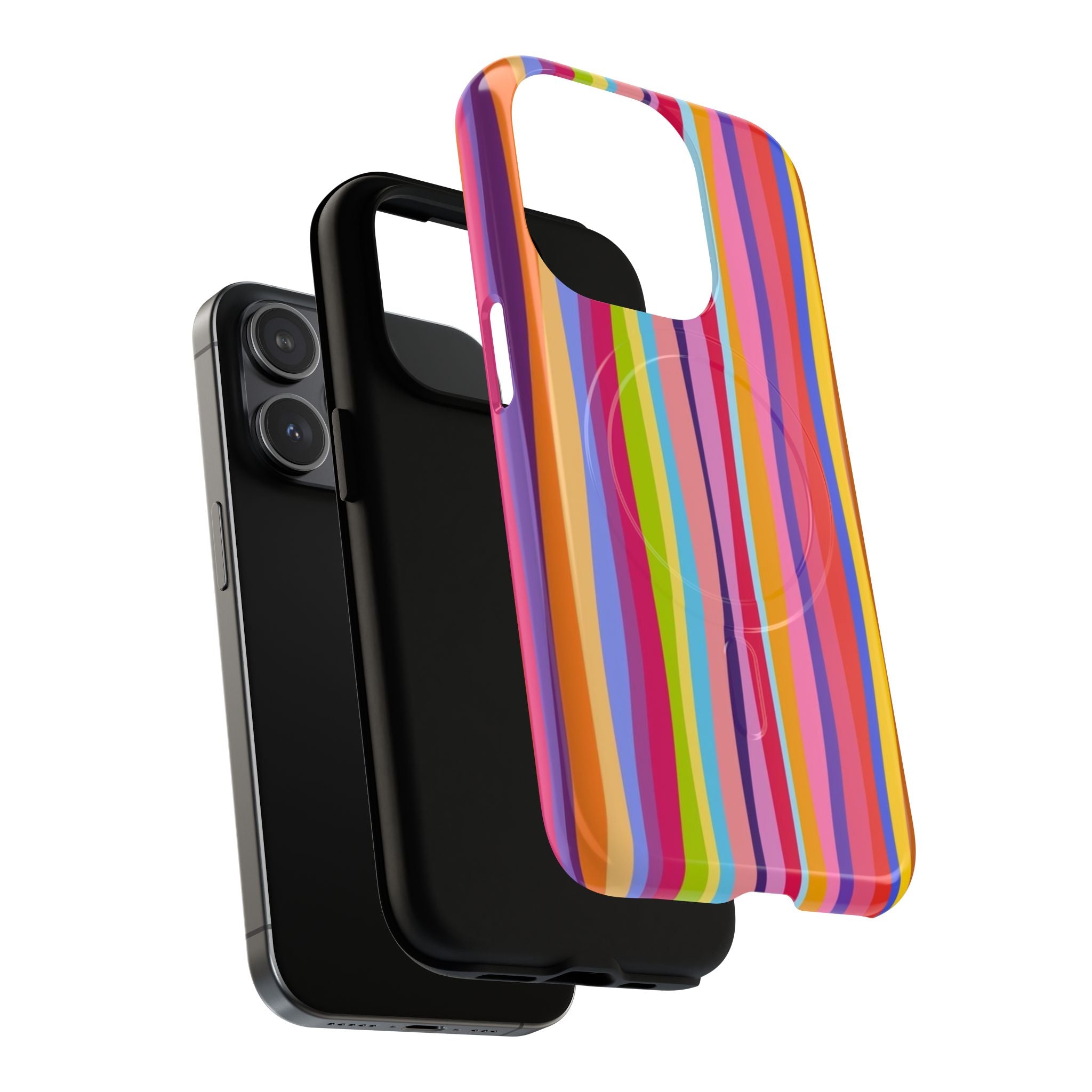Colorful Stripes Tough Magnetic Case Protective Phone Case with Custom Stripe Design