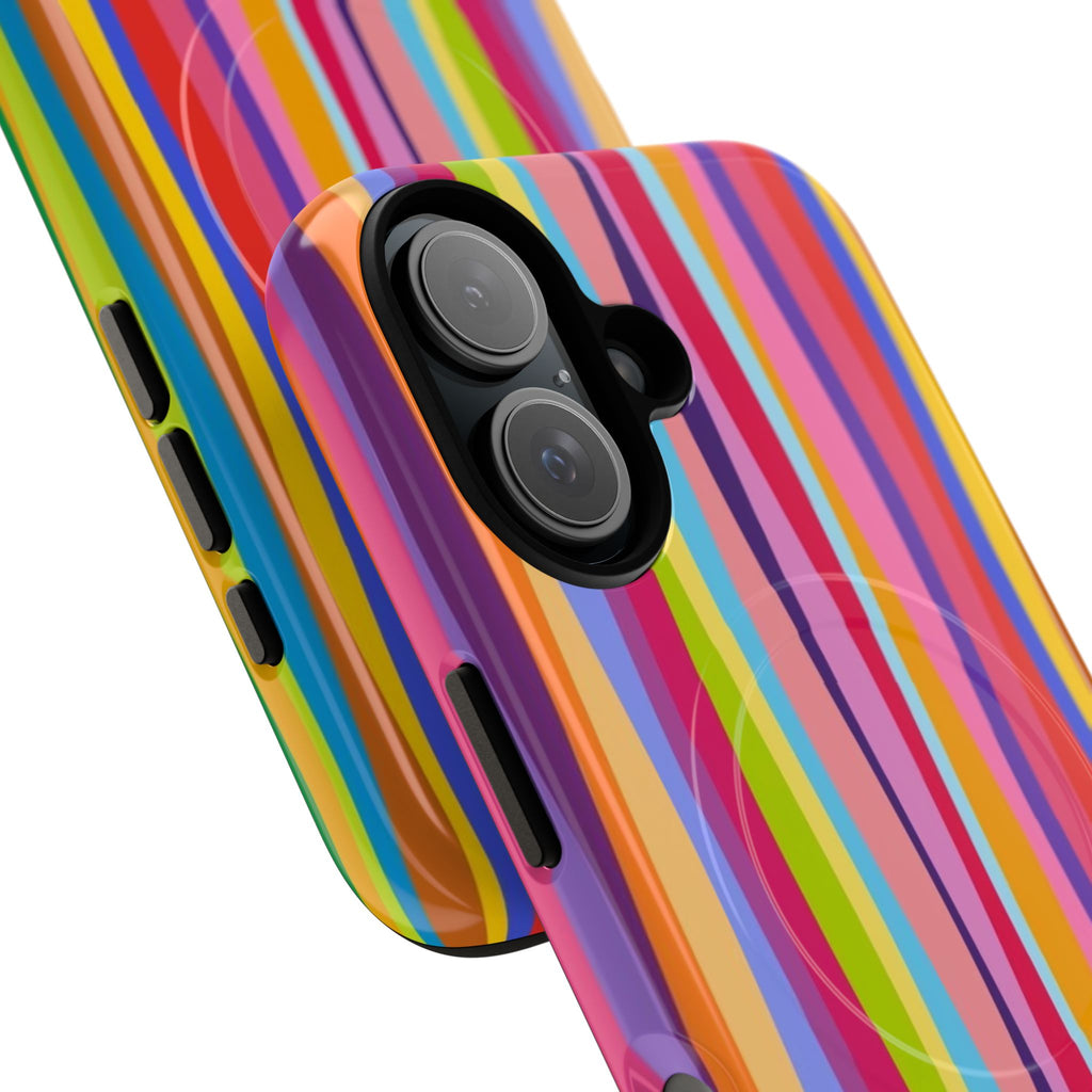 Colorful Stripes Tough Magnetic Case Protective Phone Case with Custom Stripe Design