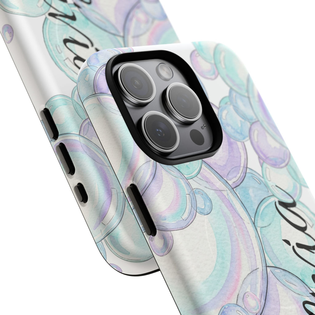 Watercolor Bubbles Magnetic Phone Case - Personalizable