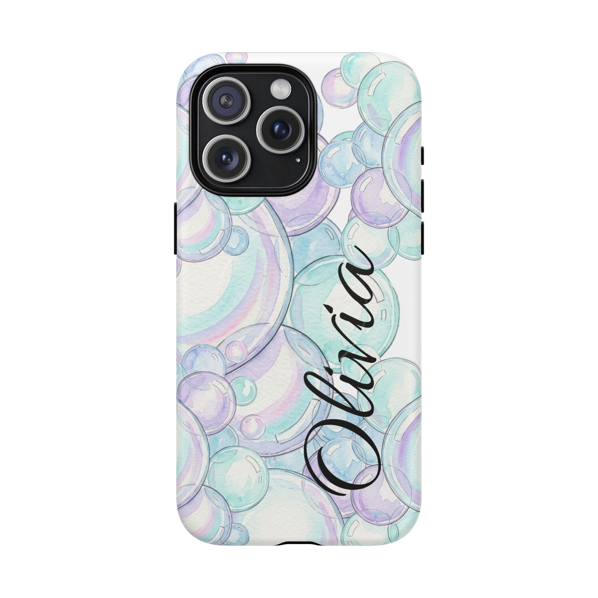 Watercolor Bubbles Magnetic Phone Case - Personalizable