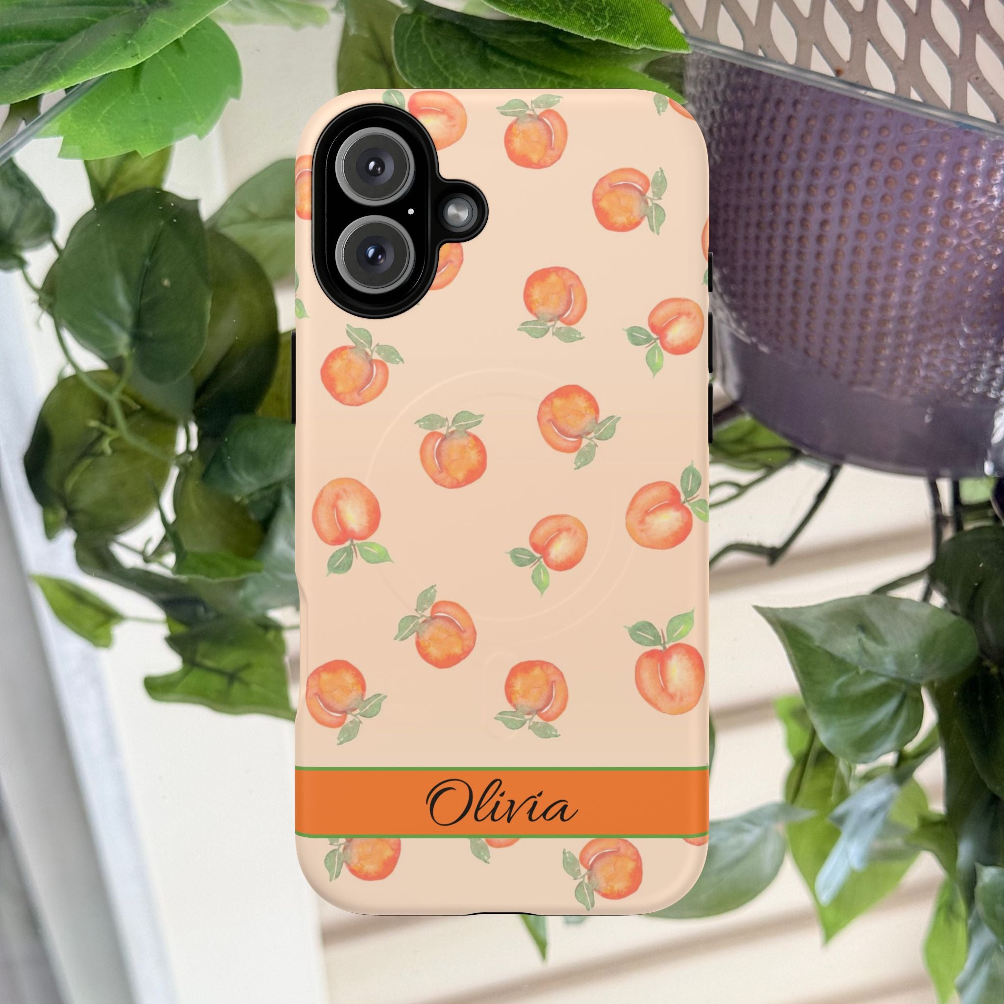 Personalized 'Bundle of Peaches' Magnetic Phone Case