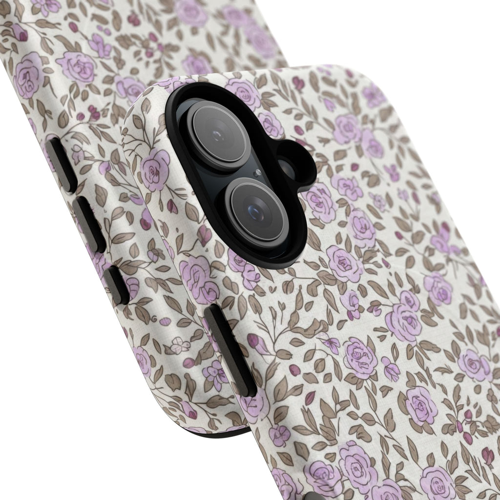Personalized Lavender Floral iPhone Case — Tough Magnetic Protective Case