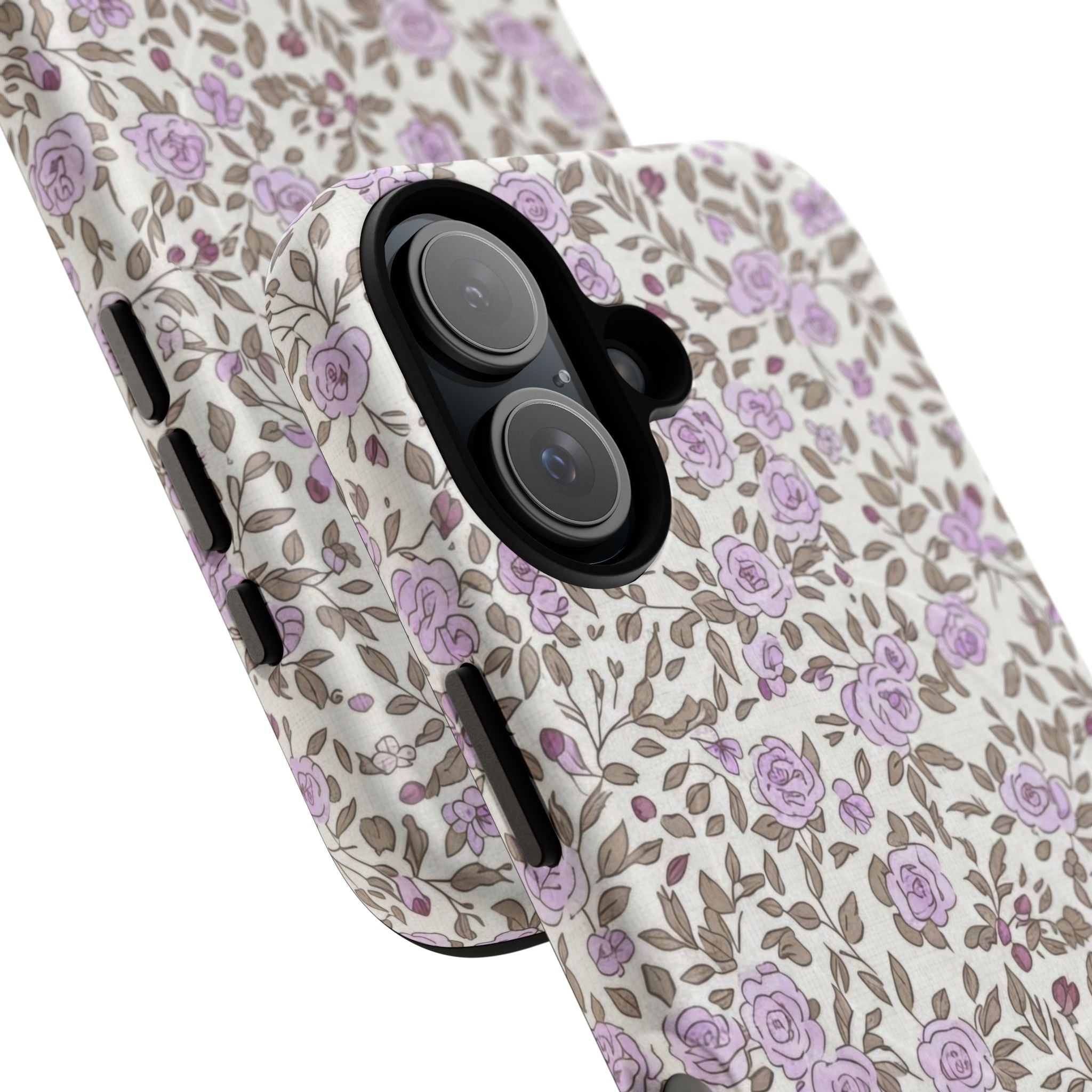 Personalized Lavender Floral iPhone Case — Tough Magnetic Protective Case