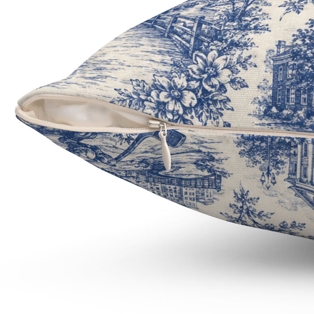 Greenville Toile Square Pillow  Classic Toile Pattern Decorative Pillow