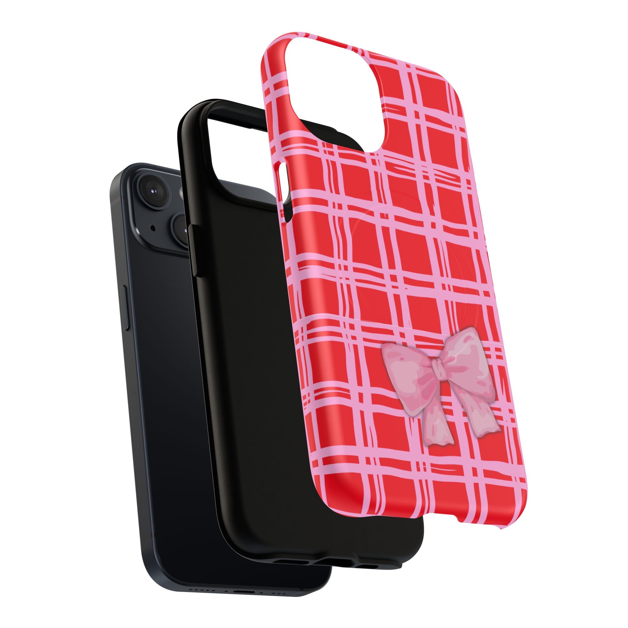 Pink Bow Red & Pink Pattern Tough Magnetic Case