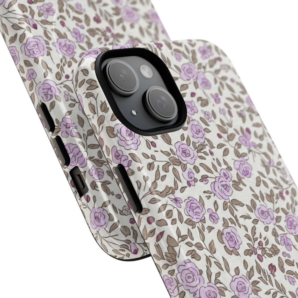 Personalized Lavender Floral Tough Magnetic Case