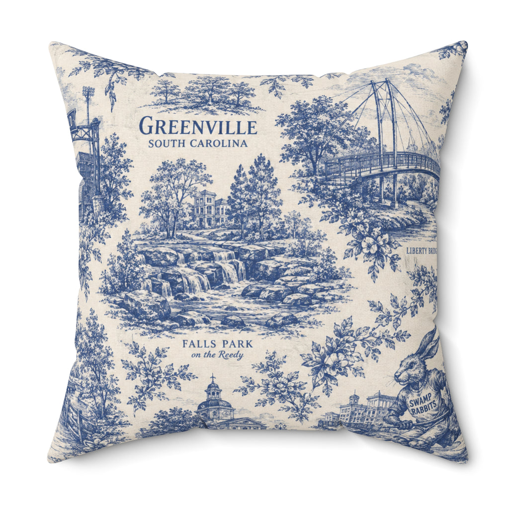 Greenville Toile Square Pillow  Classic Toile Pattern Decorative Pillow