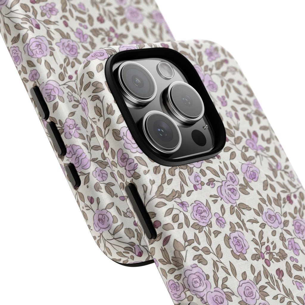 Personalized Lavender Floral Tough Magnetic Case