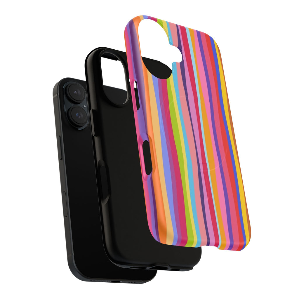 Colorful Stripes Tough Magnetic Case Protective Phone Case with Custom Stripe Design