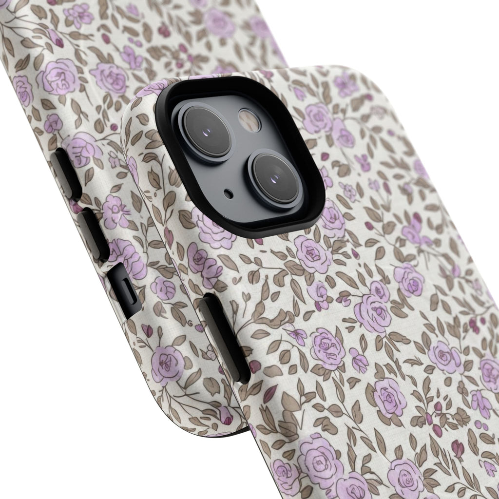 Personalized Lavender Floral Tough Magnetic Case