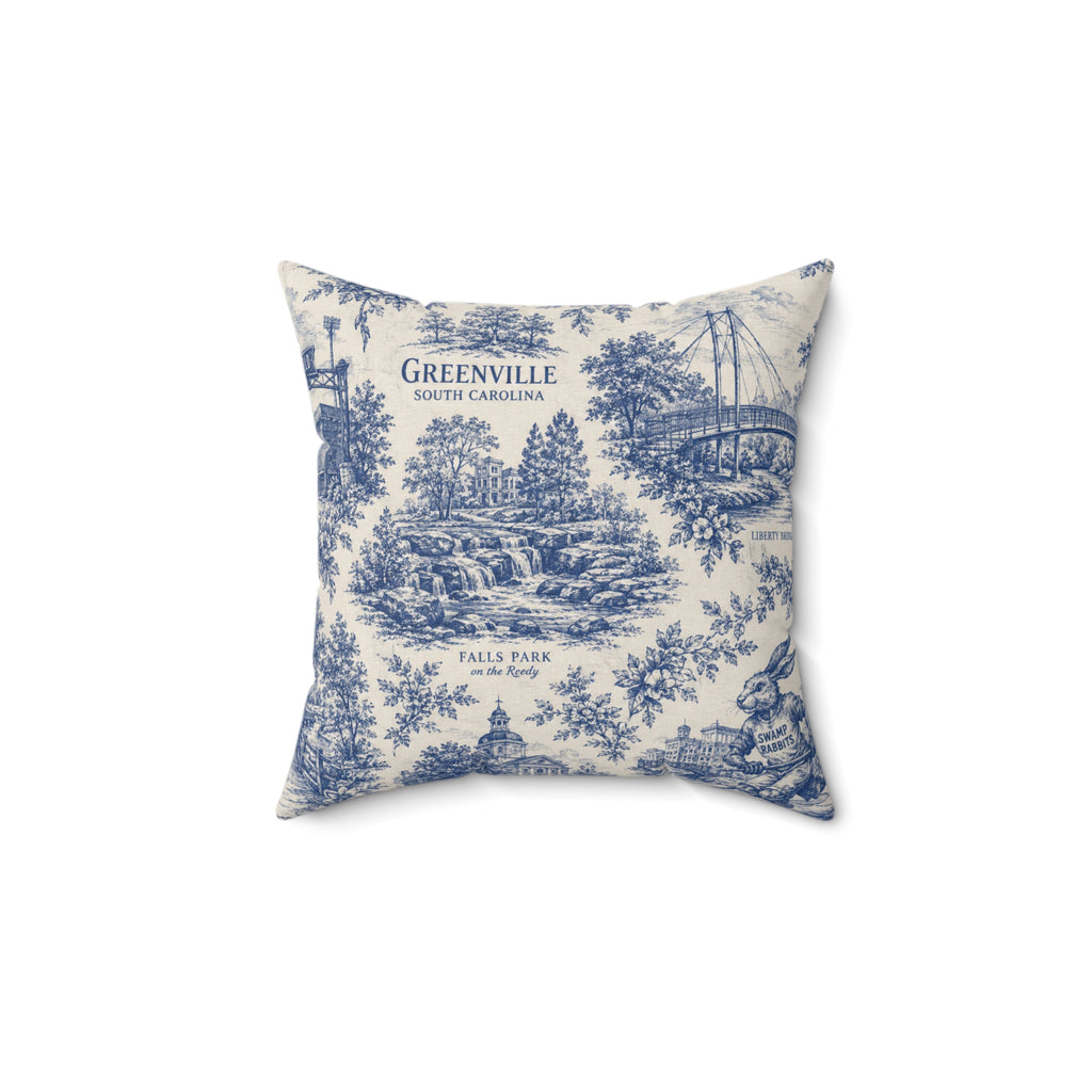 Greenville Toile Square Pillow  Classic Toile Pattern Decorative Pillow
