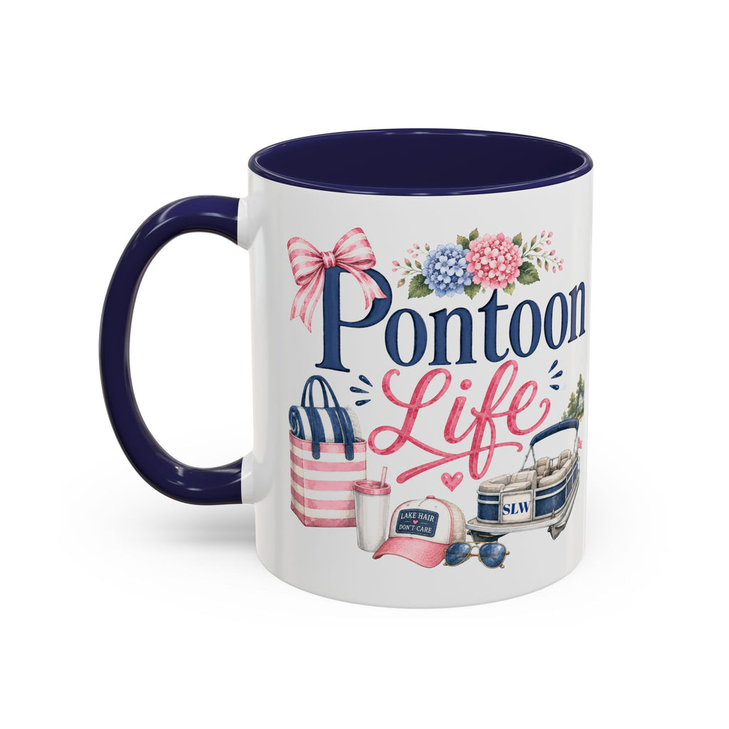 Pontoon Life Accent Coffee Mug Personalized 11oz & 15oz Coffee Cup