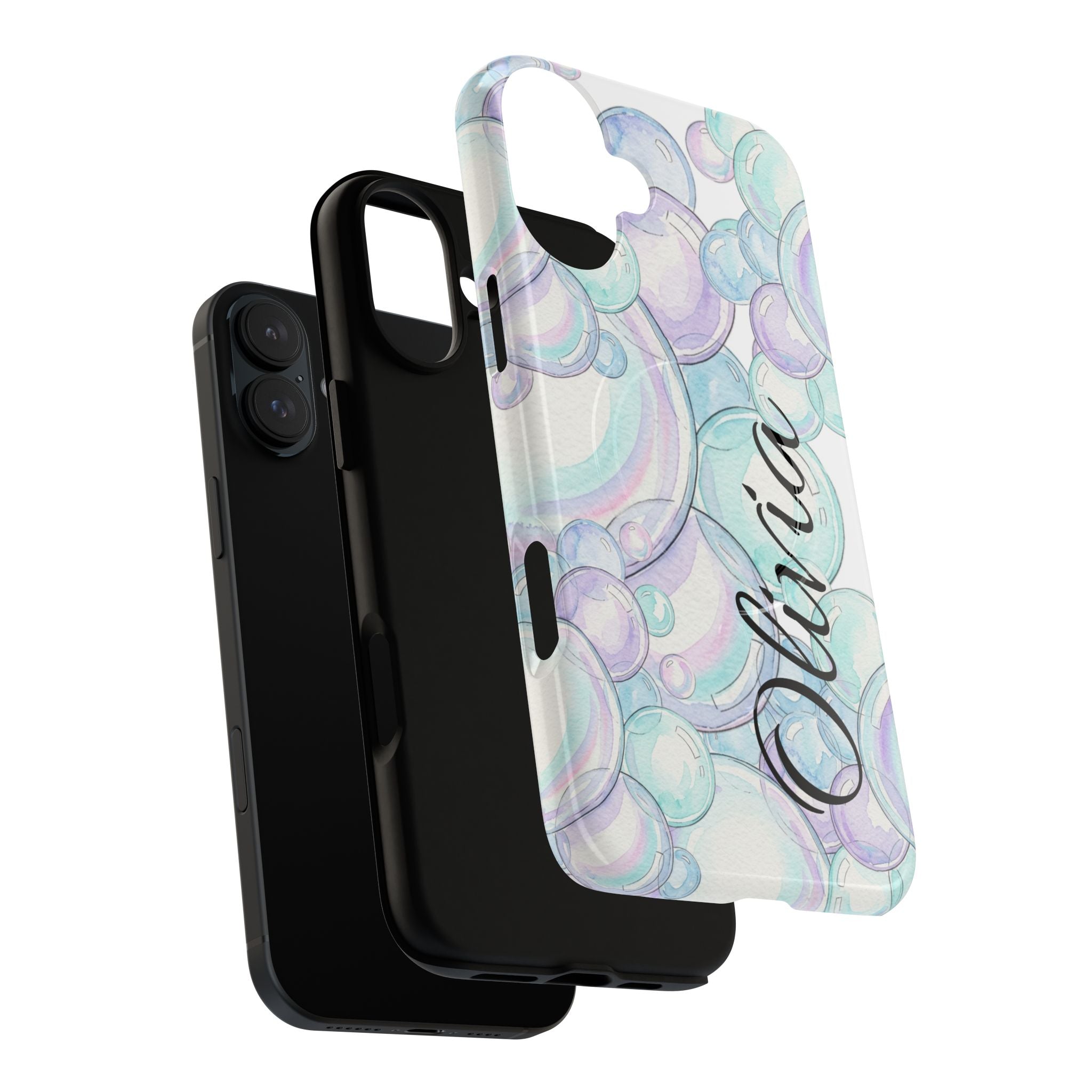 Watercolor Bubbles Magnetic Phone Case - Personalizable