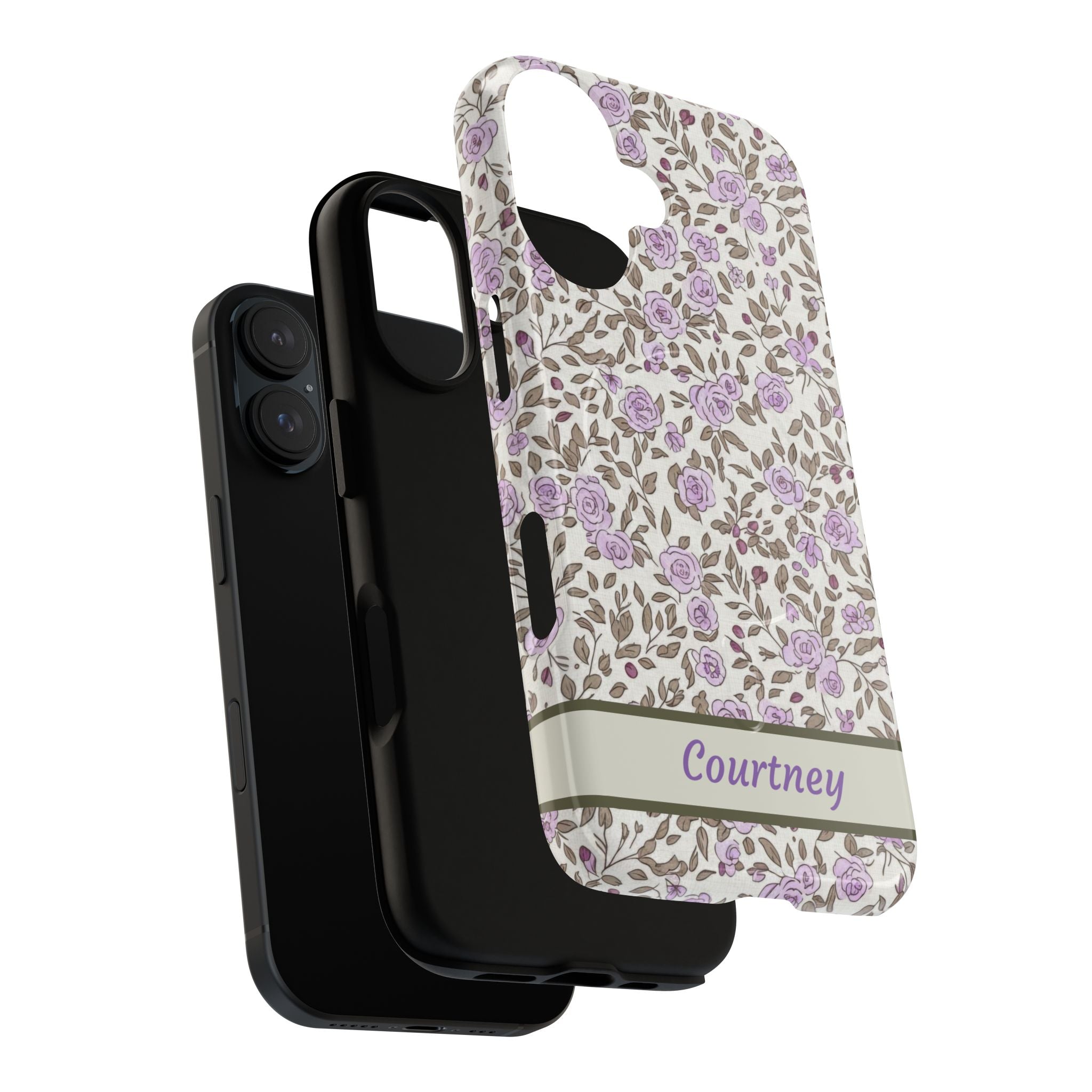 Personalized Lavender Floral iPhone Case — Tough Magnetic Protective Case