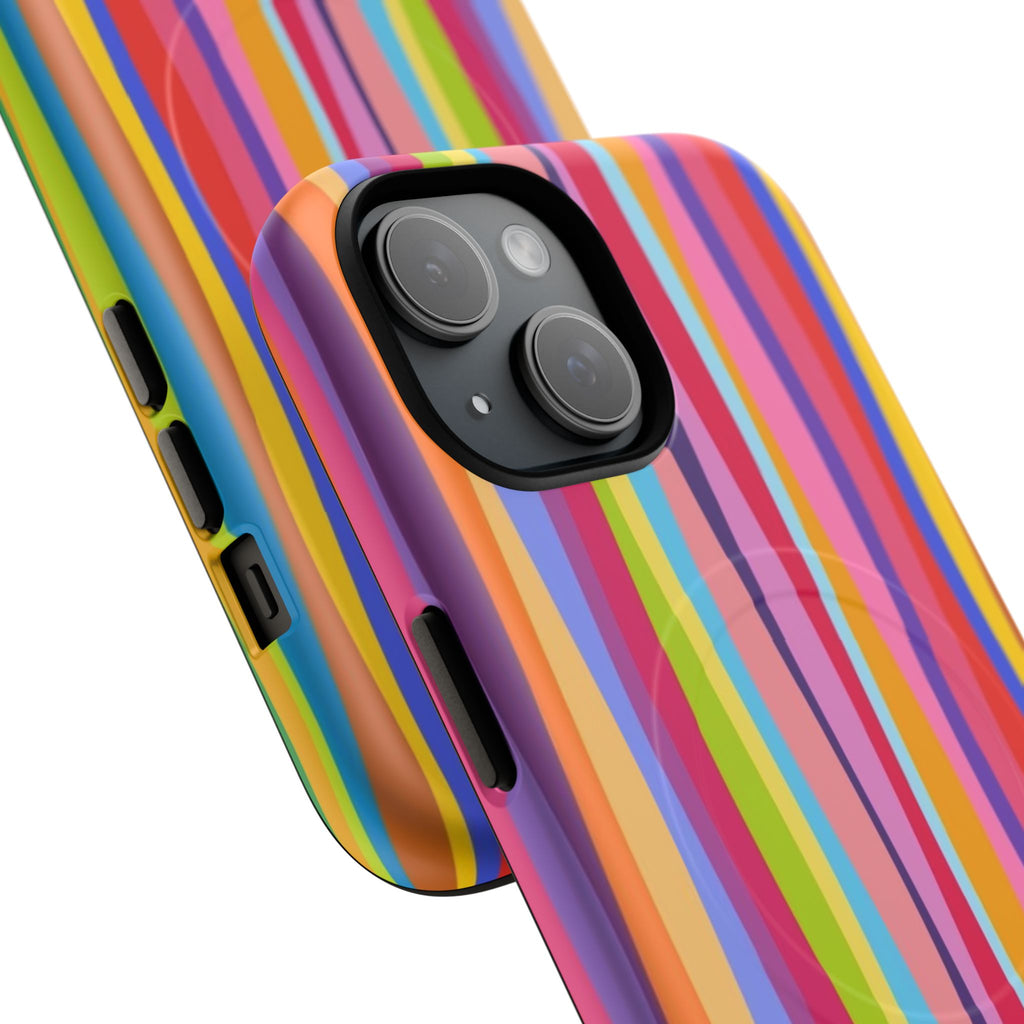 Colorful Stripes Tough Magnetic Case Protective Phone Case with Custom Stripe Design