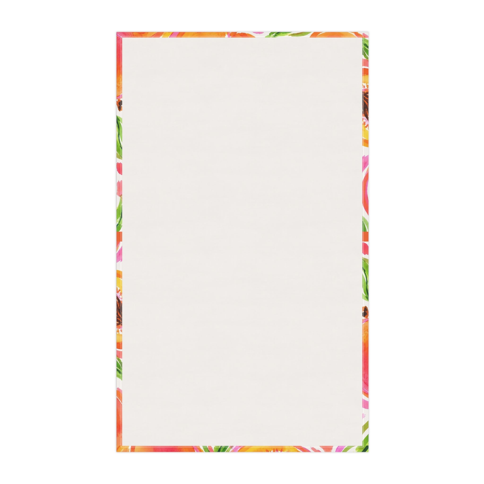 Peach Watercolor Cotton Tea Towel Bright Summer Kitchen Hand Towel