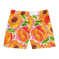 Peach Print Swim Shorts Men's Tropical Watercolor Beach Trunks