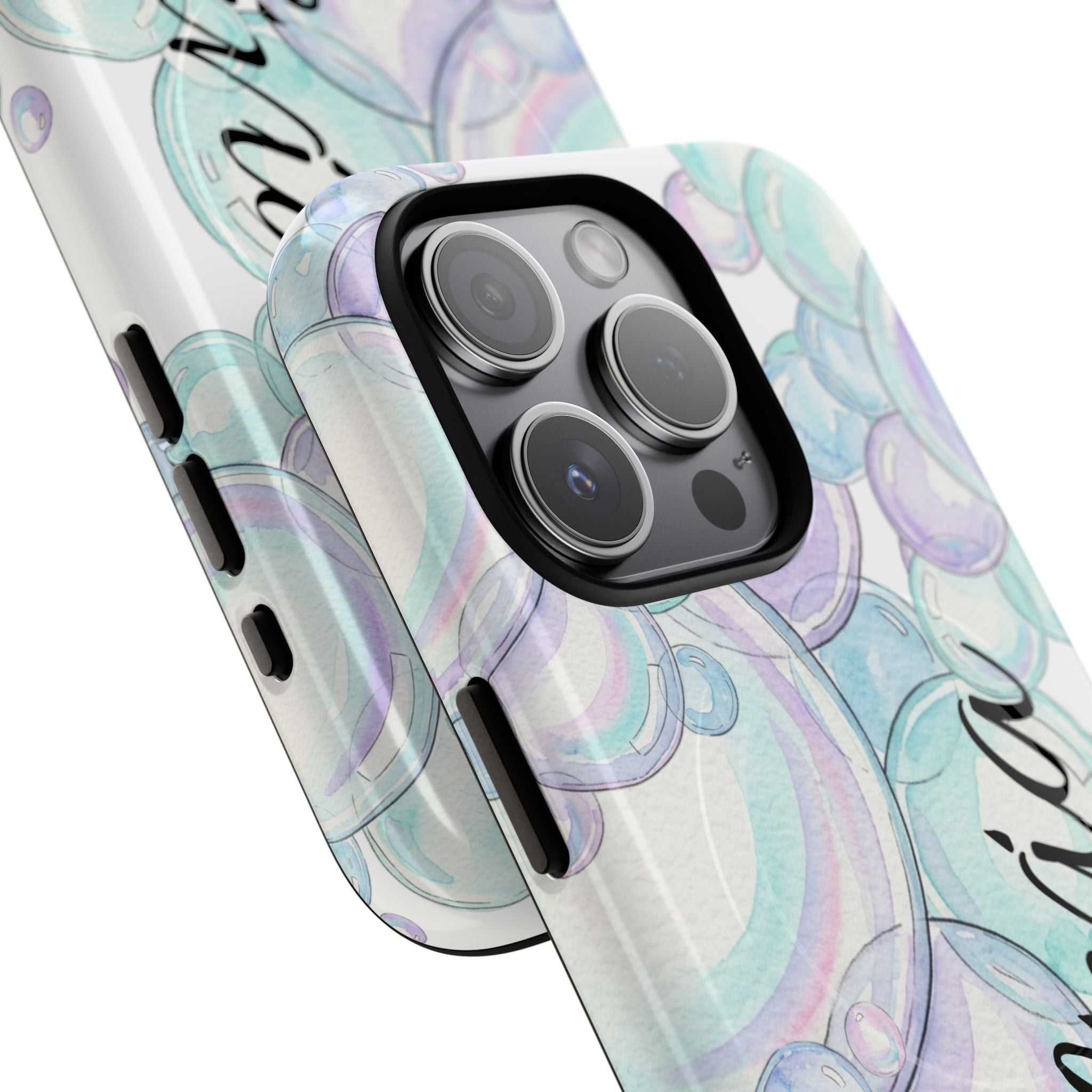 Watercolor Bubbles Magnetic Phone Case - Personalizable