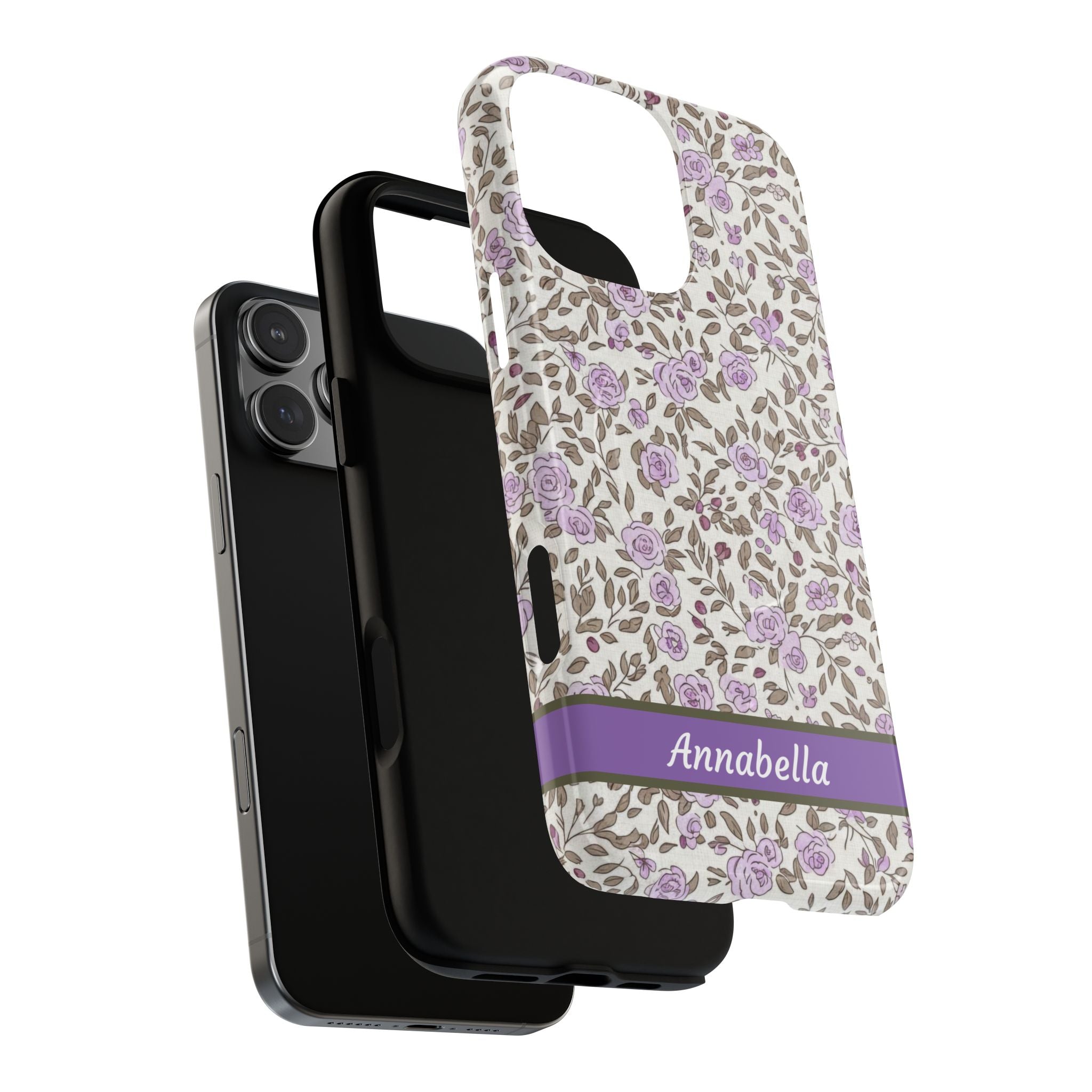 Personalized Lavender Floral Tough Magnetic Case