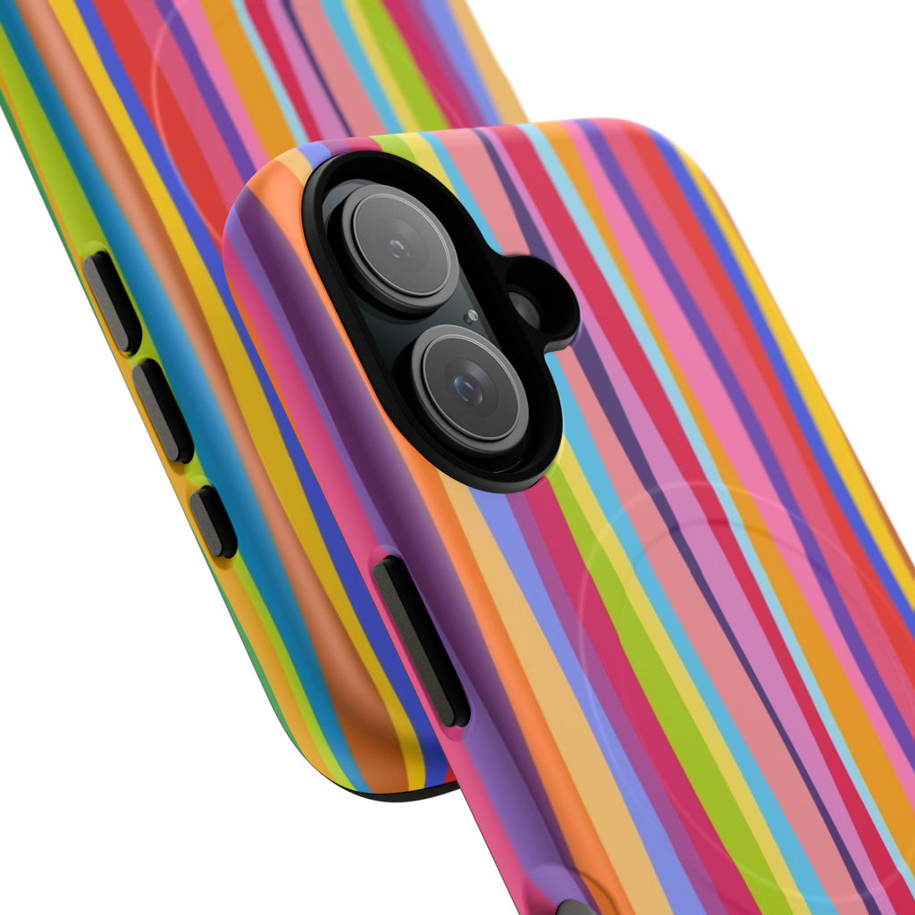 Colorful Stripes Tough Magnetic Case Protective Phone Case with Custom Stripe Design
