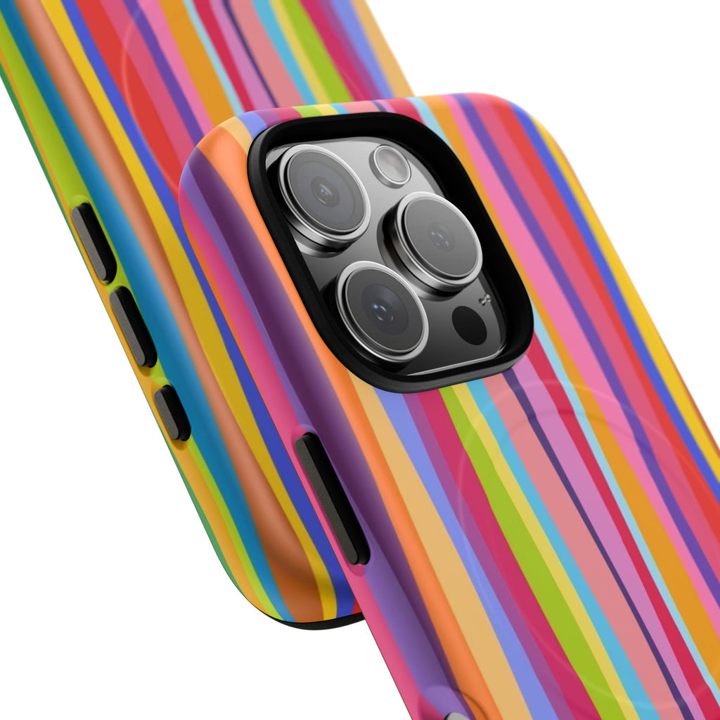 Colorful Stripes Tough Magnetic Case Protective Phone Case with Custom Stripe Design