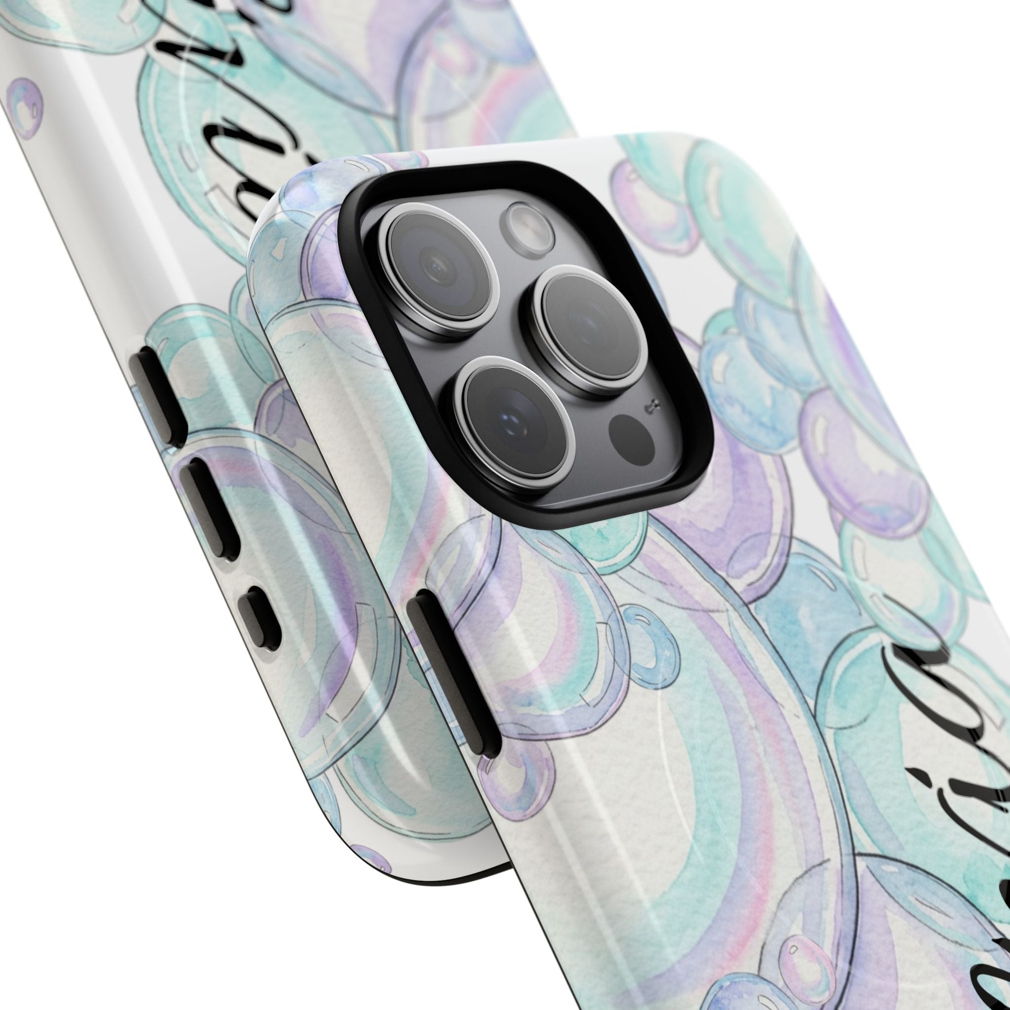 Watercolor Bubbles Magnetic Phone Case - Personalizable