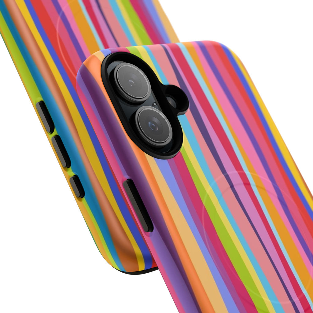 Colorful Stripes Tough Magnetic Case Protective Phone Case with Custom Stripe Design