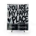 You Are My Happy Place Shower Curtain Romantic Bathroom Decor